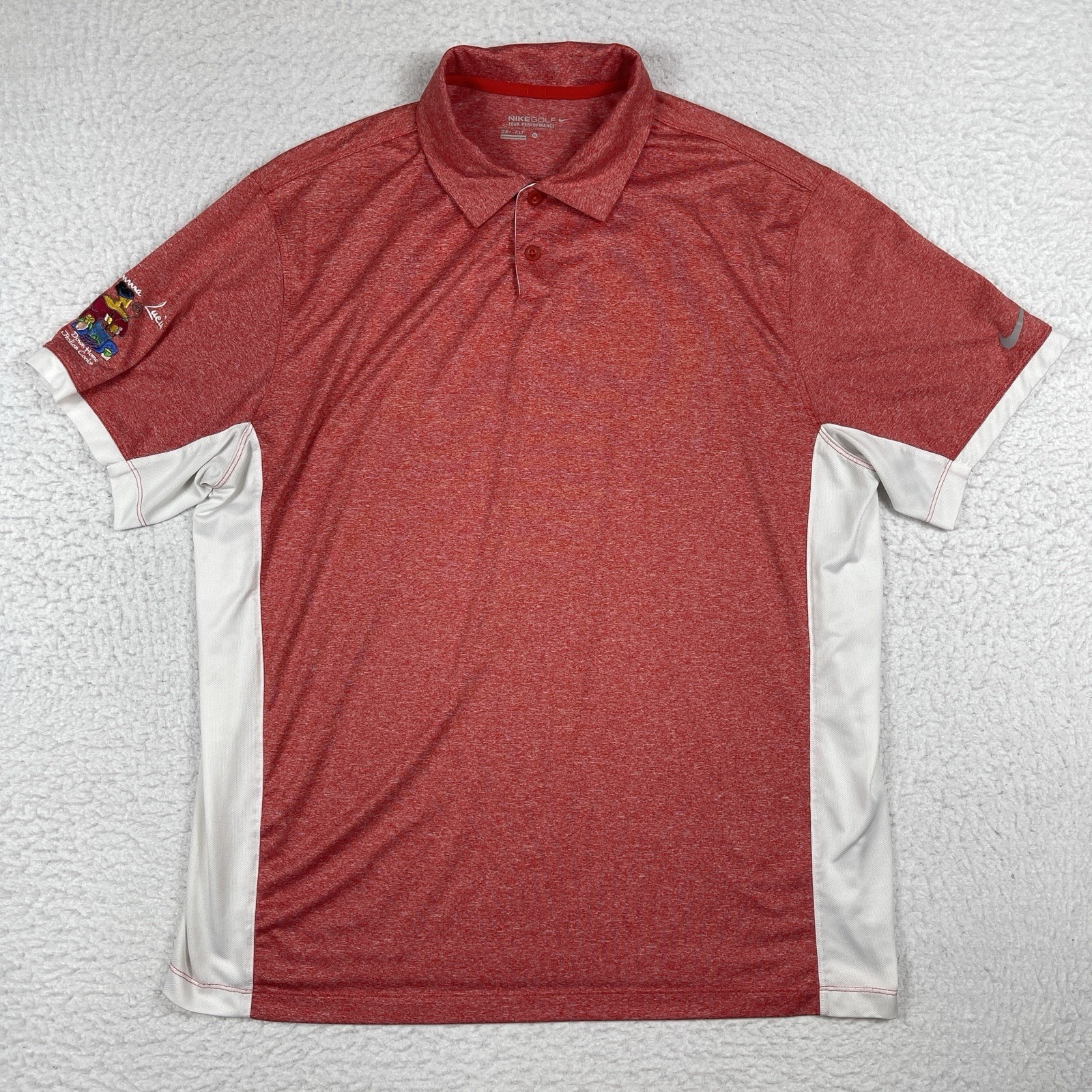 Nike Polo Shirt Mens Xl Drifit Tour Performance Casual Travel Golf Vacation Logo